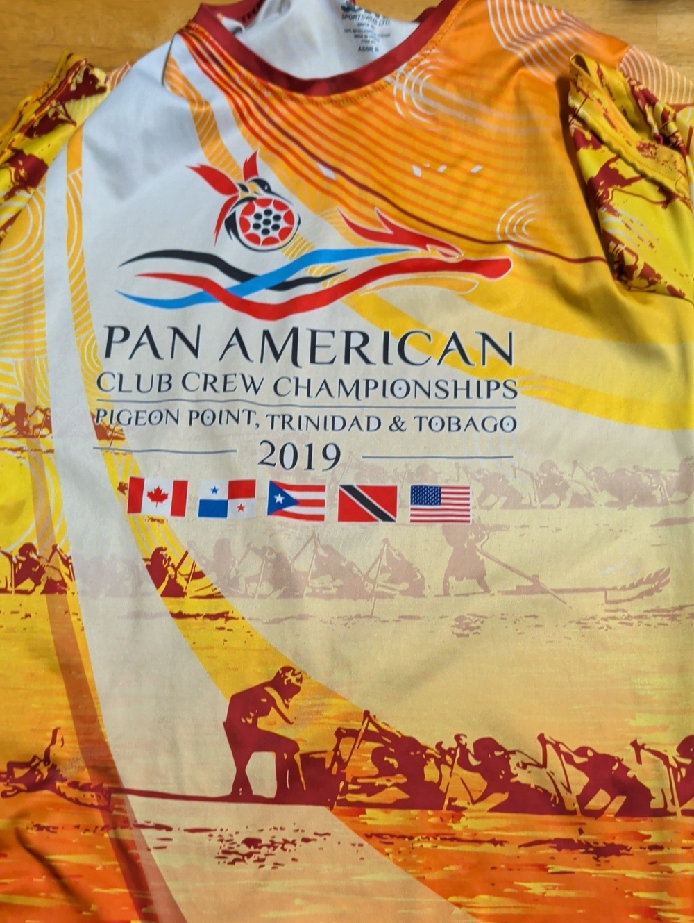 Pan American Club Crew Championships 2019 Short Sleeve Tee - Yellow/Orange